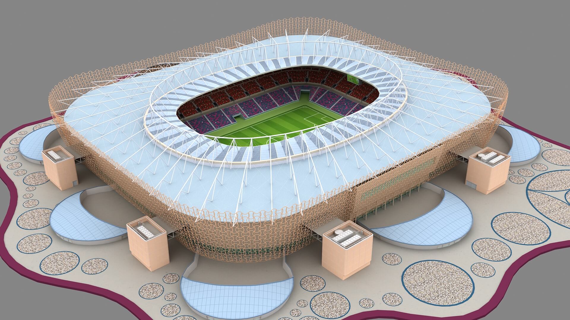 Ahmad Bin Ali Stadium Doha Qatar 3d Model