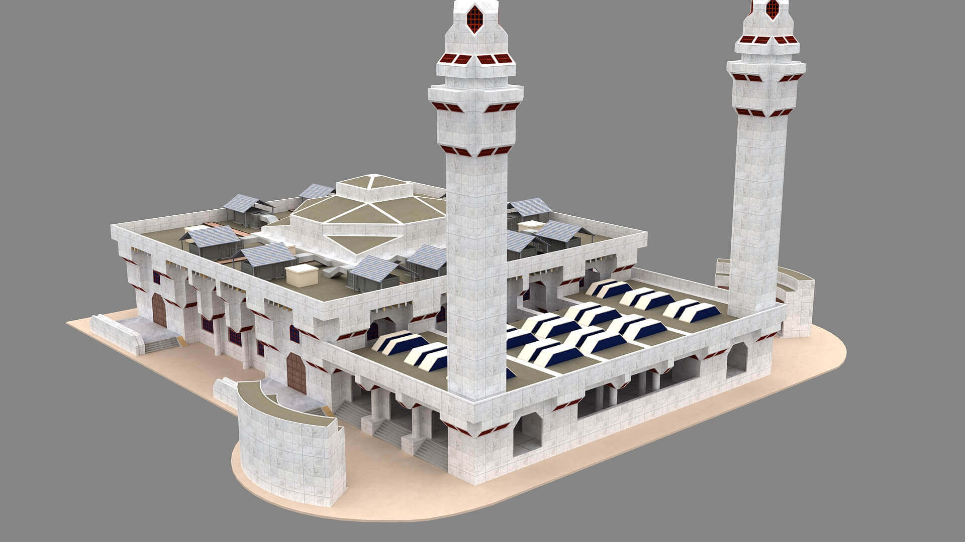 Aisha Masjid Mecca Saudi Arabia 3d Model