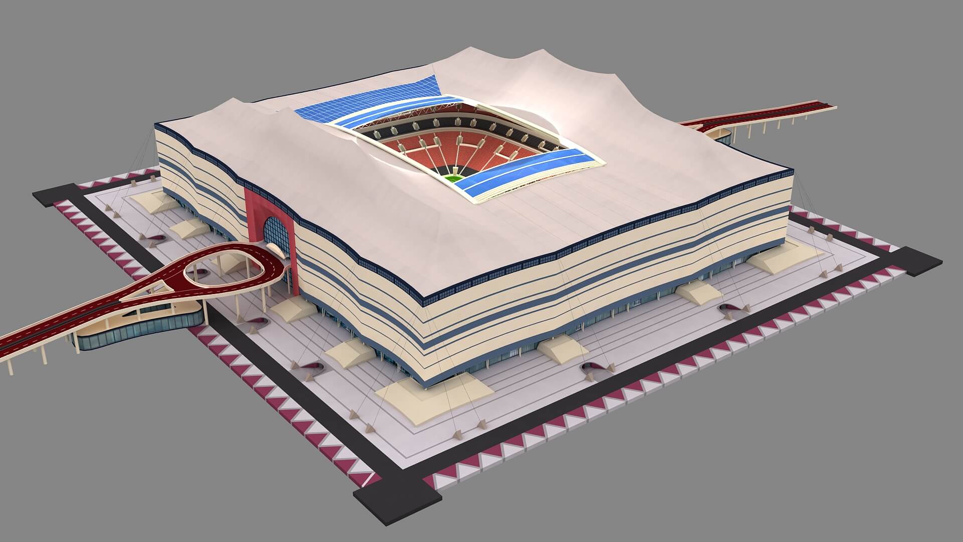 Al Bayt Stadium Qatar 3d Model