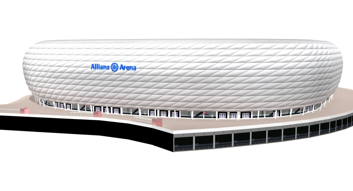 Allianz Arena Low Poly Stadium Munich 3d Model