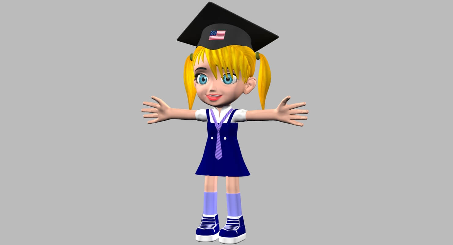 Cartoon Girl Student