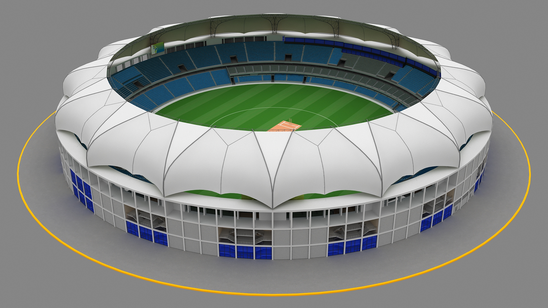 Dubai International Cricket Stadium 3d Model