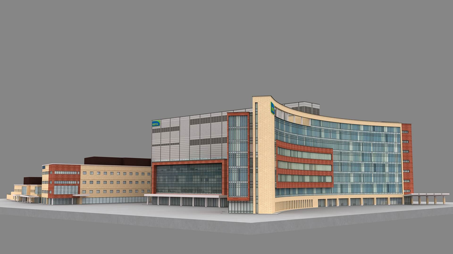 Hospital Building 3d Model