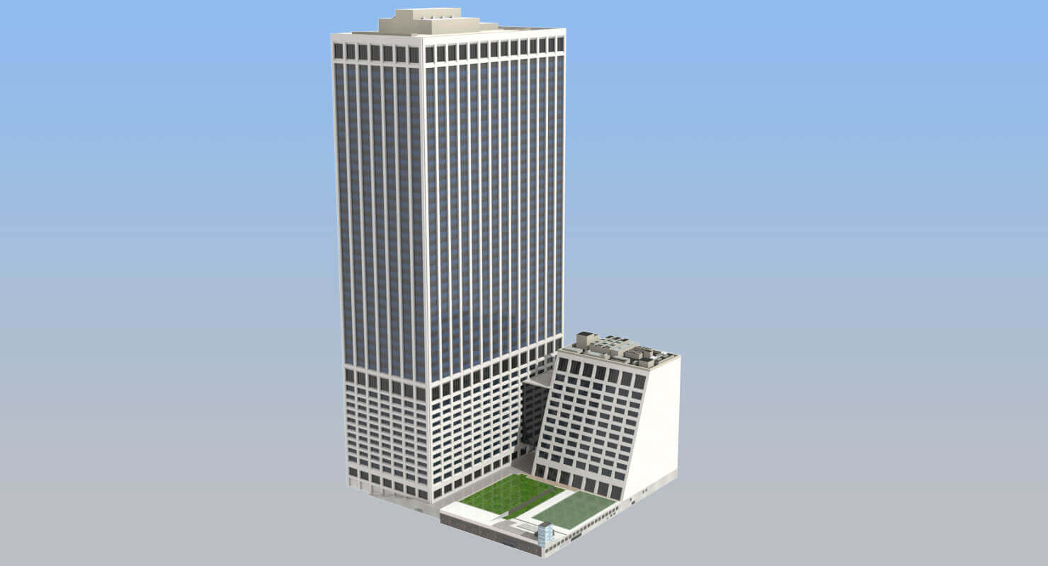 55 Water Street Low Poly3d model m