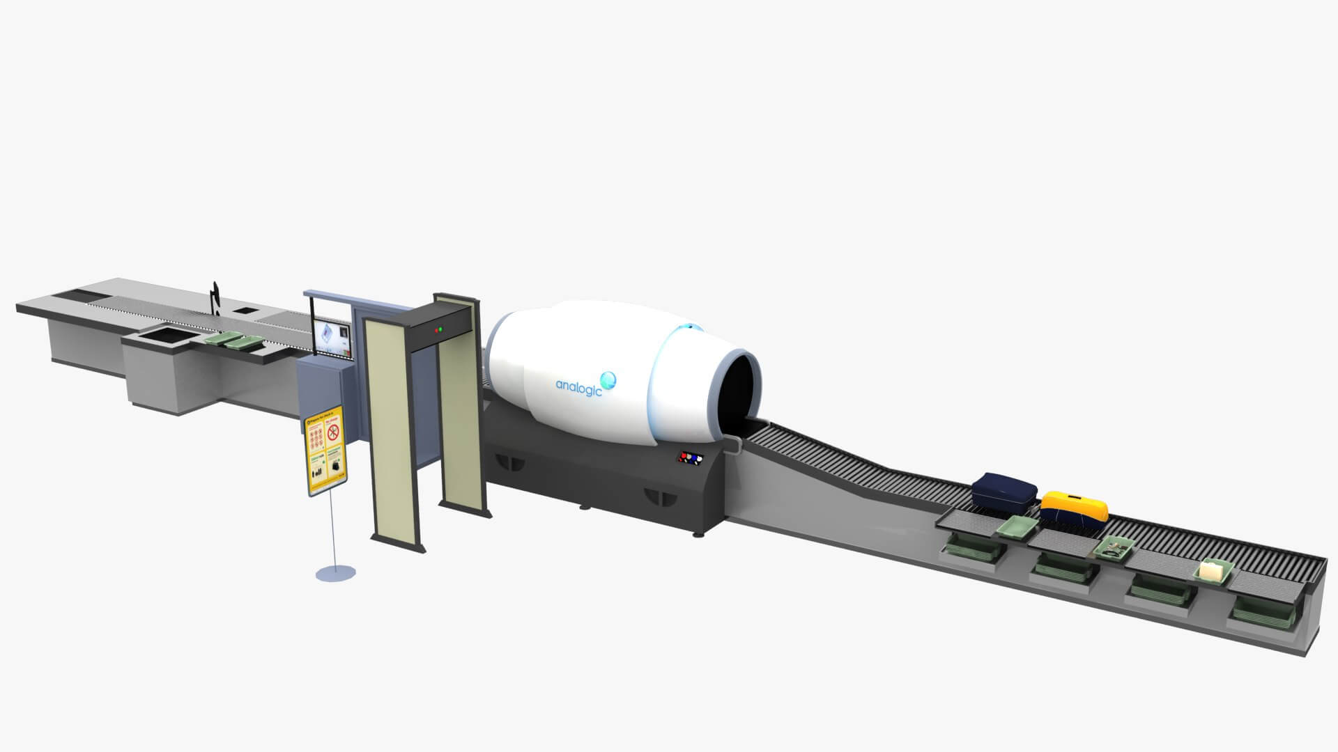 Airport Baggage Screening System 3d Model