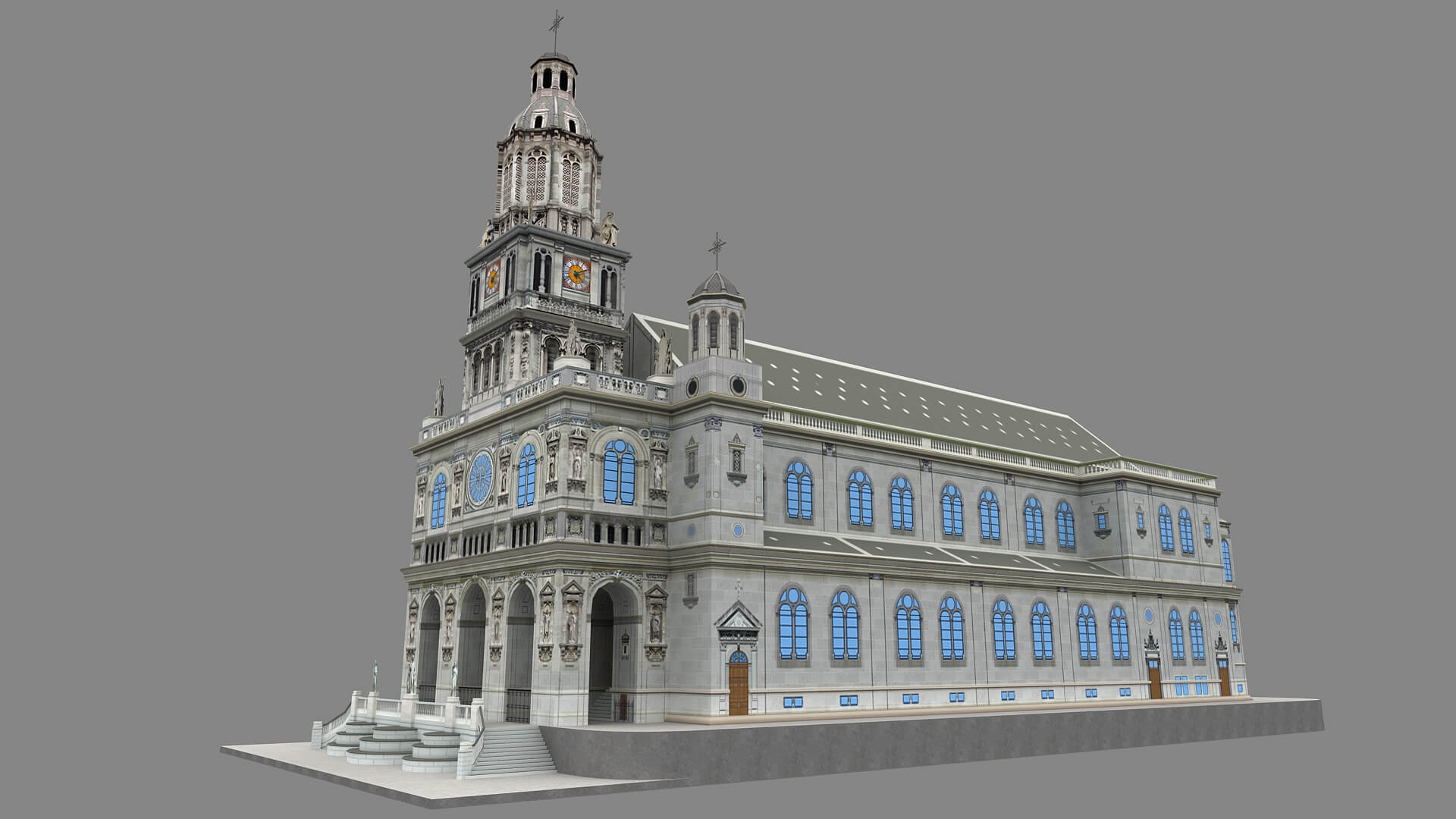 Eglise Sainte Trinite Roman Catholic Church Paris Low Poly