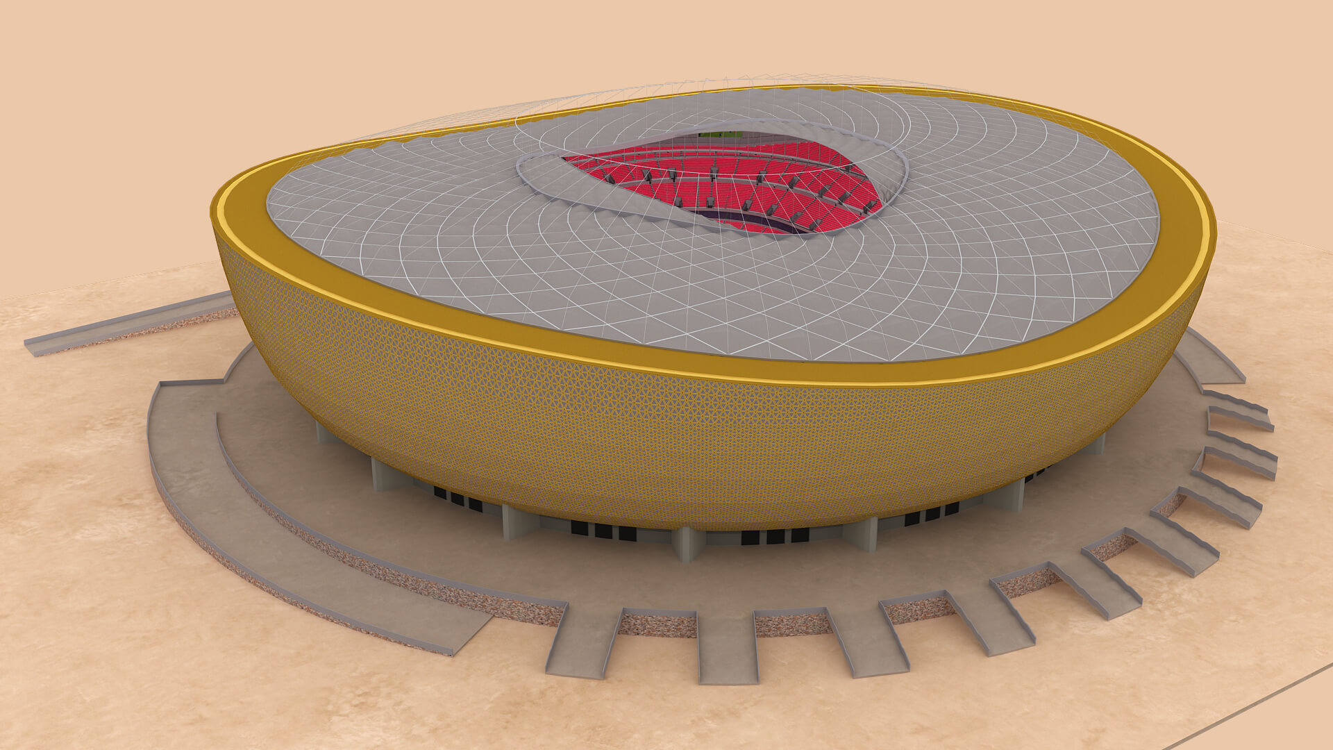 Lusail Iconic Stadium Qatar 3D Model