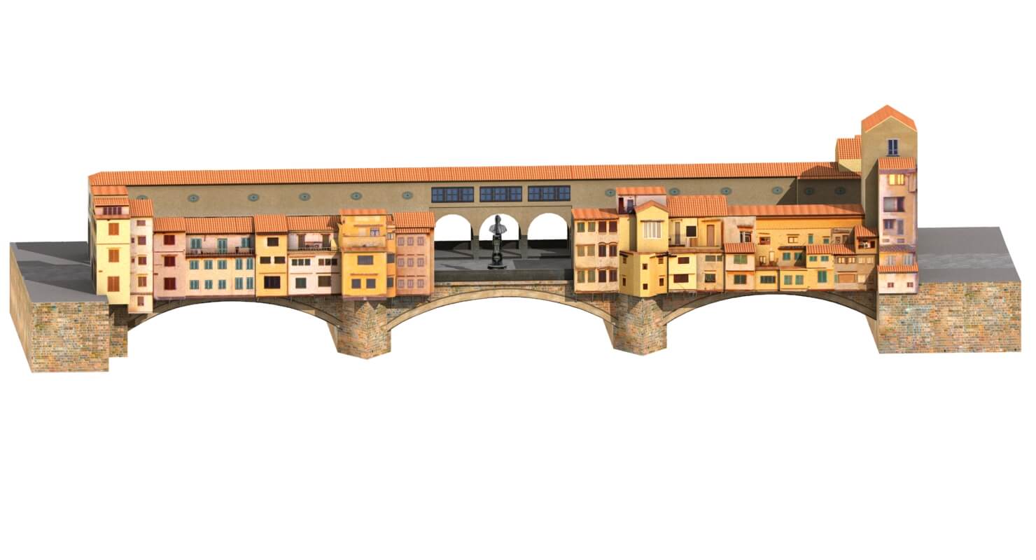 Ponte Vecchio Bridge Low Poly