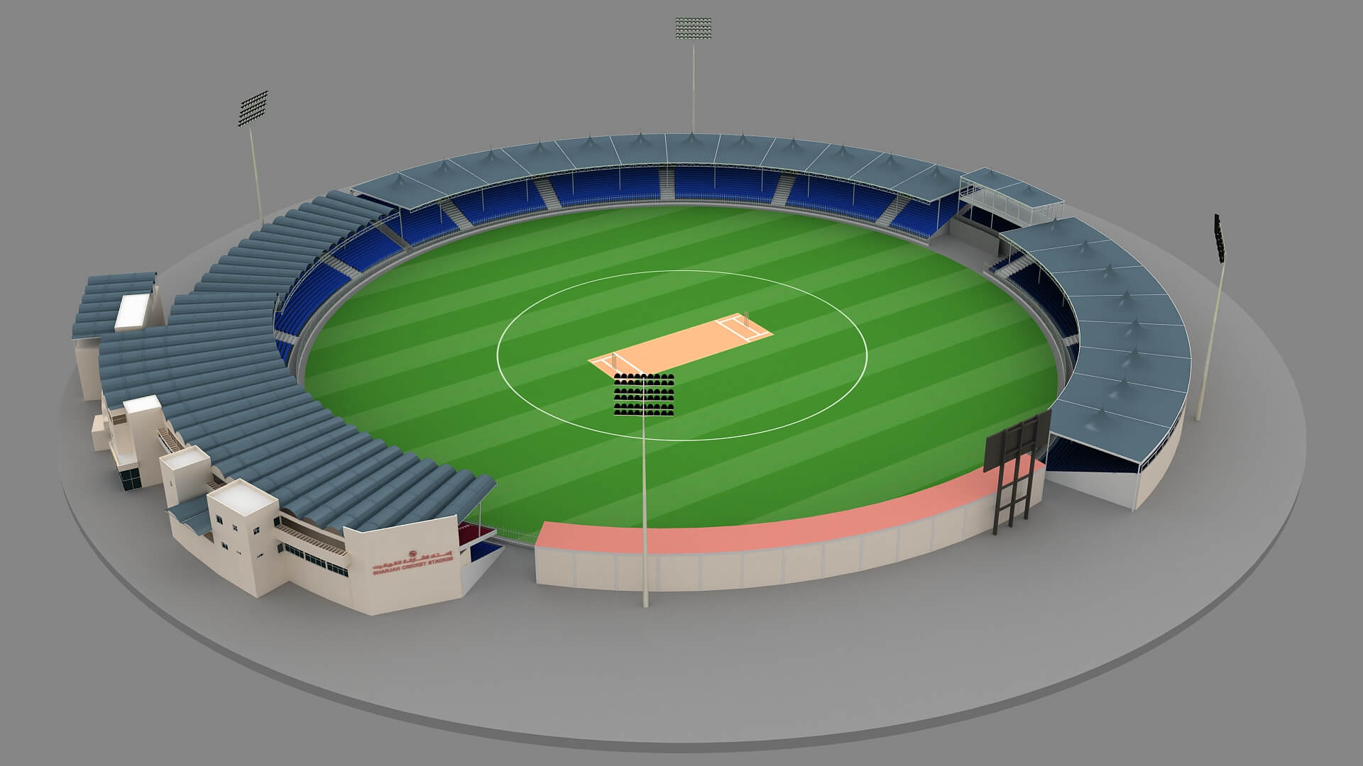 Sharjah Cricket Stadium 3d Model