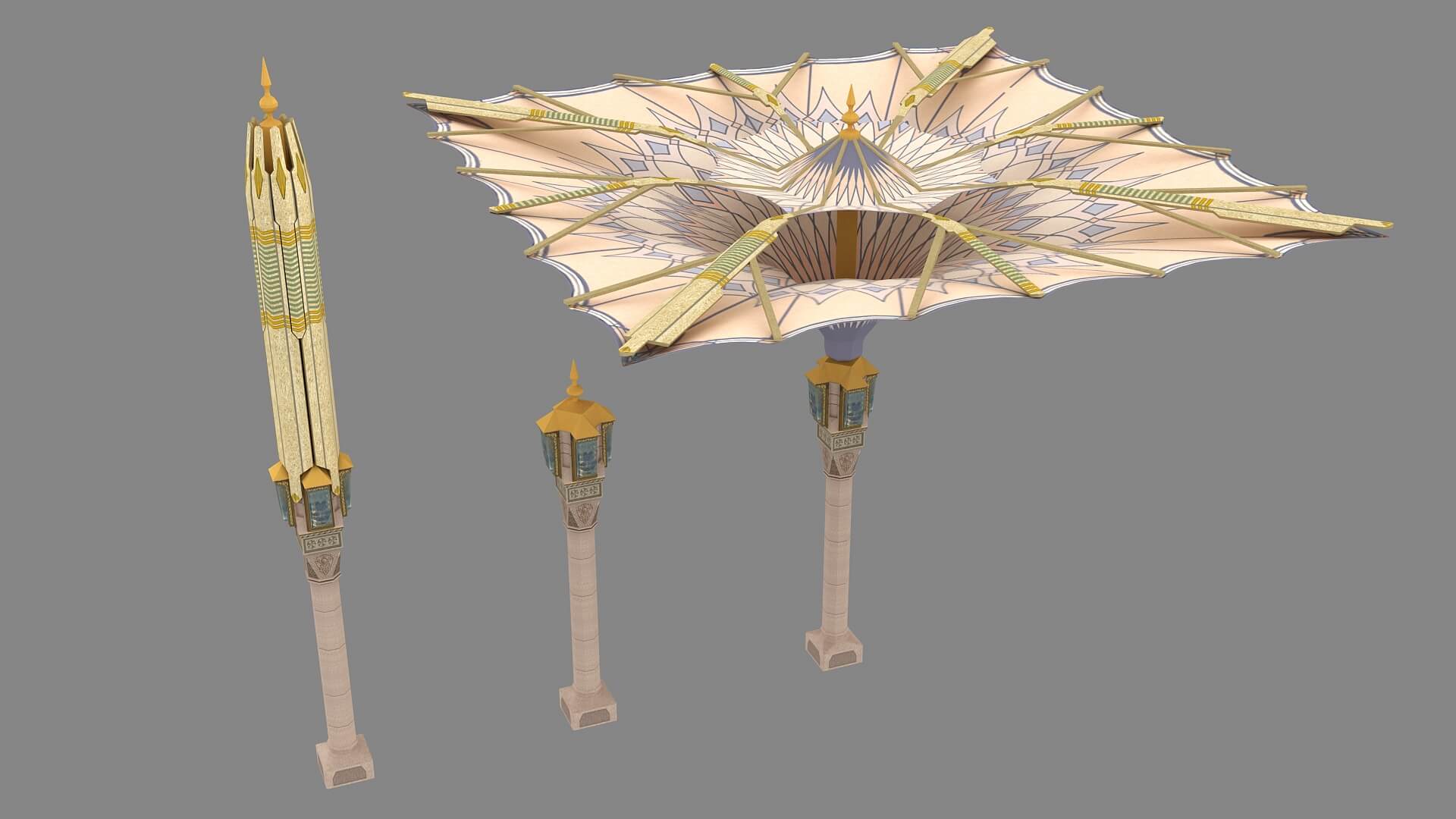 Masjid Al Nabawi Umbrella 3d model