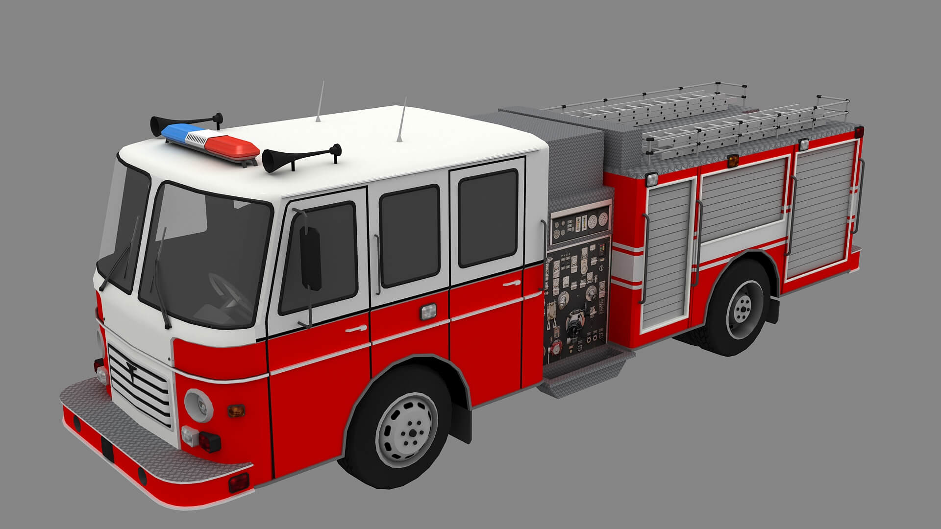 Modern Fire -Truck 3d Model